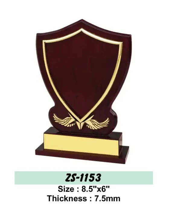 Wooden shield memento plaque